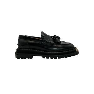 Sandro Black Leather Thick-Soled Loafers Size 10 US / 40 EU